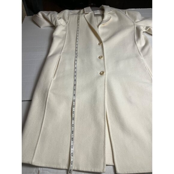 Gap Womens Wool Blend Ivory Button-Front Long Coat Size Large preppy classic - Picture 12 of 13